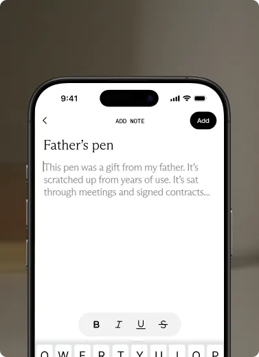 Writing notes to capture an item's context in Ethereal